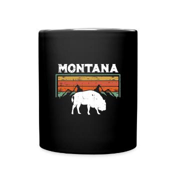 Retro Montana Glacier National Park USA State Mountain - Full Colour Mug - black - Front
