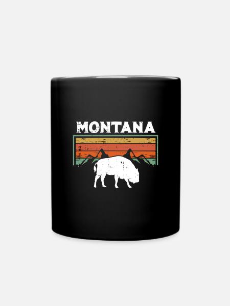 Retro Montana Glacier National Park USA State Mountain - Mug uni - noir