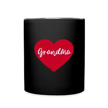 Grandma Heart Red Heart Arrown Cute Mothers Day - Full Colour Mug - black - Front