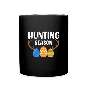 Cute Easter Egg Hunting Season Boys Girls Kids - Full Colour Mug - black - Front