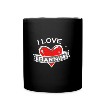 Barnim - Ich liebe Stadtnamen in Tattoo Stil - Tasse einfarbig - Schwarz - Vorne