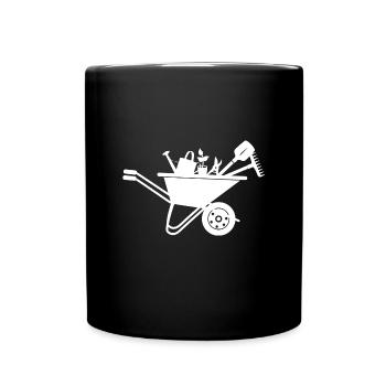 Wheelbarrow Gardening Gardening Plants Gardeners - Full Colour Mug - black - Front