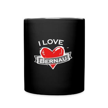Bernau - Ich liebe Stadtnamen in Tattoo Stil - Tasse einfarbig - Schwarz - Vorne