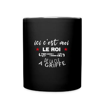 c'est moi le ROI de la clé à griffe - Mug uni - noir - Devant