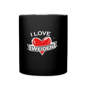 Weiden - Ich liebe Stadtnamen in Tattoo Stil - Tasse einfarbig - Schwarz - Vorne