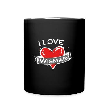 Wismar - Ich liebe Stadtnamen in Tattoo Stil - Tasse einfarbig - Schwarz - Vorne