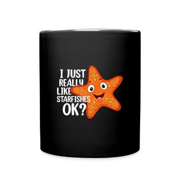 Seestern - Tasse einfarbig - Schwarz - Vorne