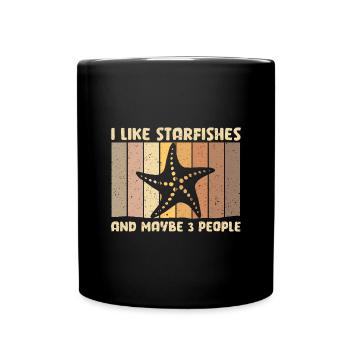 Seestern - Tasse einfarbig - Schwarz - Vorne