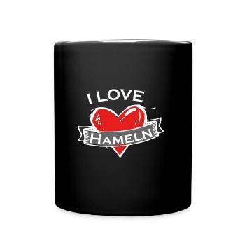 Hameln - Ich liebe Stadtnamen in Tattoo Stil - Tasse einfarbig - Schwarz - Vorne