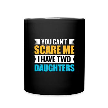 Fête des mères Fête des pères Mère Père Deux filles Bébé - Mug uni - noir - Devant