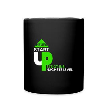 Neues StartUp ins nächste Lvl - Tasse einfarbig - Schwarz - Vorne