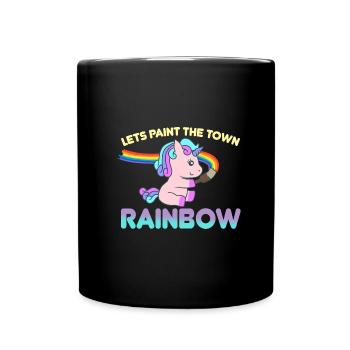 Einhorn-regenbogen Lgbt - Tasse einfarbig - Schwarz - Vorne