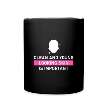 Clean and young-looking skin - Full Colour Mug - black - Front