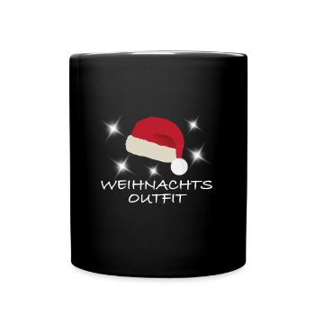 Weihnachts Outfit | Weihnachten, Nikolaus, Party - Tasse einfarbig - Schwarz - Vorne