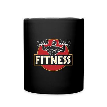 Bodybuilder Gym Muscles Logo | Les couleurs peuvent être changées - Mug uni - noir - Devant
