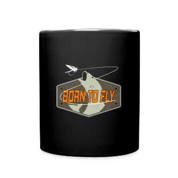 Fly Fishing - Tasse einfarbig - Schwarz - Vorne