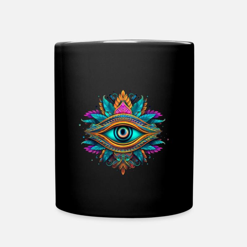Design Element Auge Neon Tribal - Tasse einfarbig - Schwarz