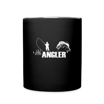 Angeln - Tasse einfarbig - Schwarz - Vorne