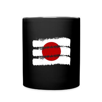 Drapeau du Japon Look Usé Nihon Drapeau Japonais - Mug uni - noir - Devant