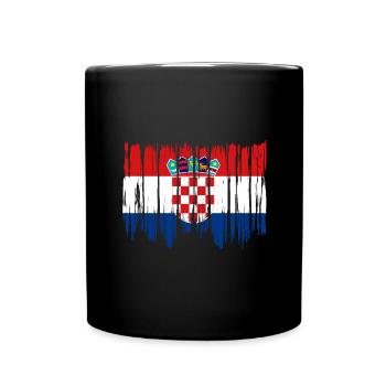 Kroatien Flagge Adria Zagreb Kroatische Fahne - Tasse einfarbig - Schwarz - Vorne