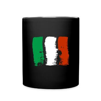 Drapeau de l’Italie Drapeau italien vintage Look vieilli - Mug uni - noir - Devant