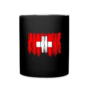 Drapeau Suisse Croix Vintage Look Usé Suisse - Mug uni - noir - Devant