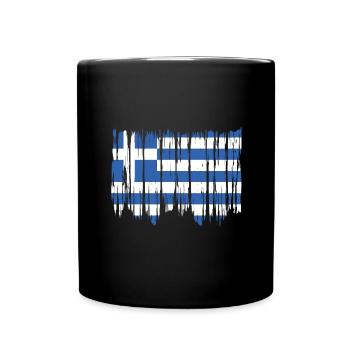 Drapeau de la Grèce Hellas Athènes Drapeau grec - Mug uni - noir - Devant