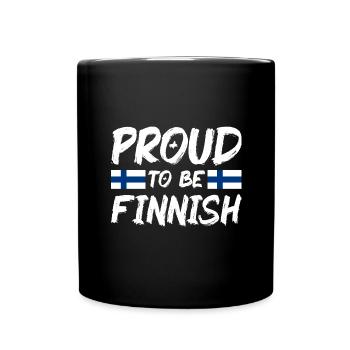 Finland Flag Suomi Finnish Flag Used Look - Full Colour Mug - black - Front