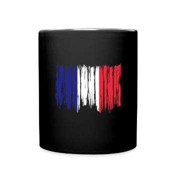 Frankreich Flagge Used Look Französische Fahne - Tasse einfarbig - Schwarz - Vorne