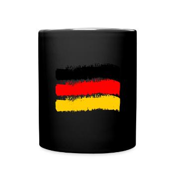 Deutschland Flagge Deutsche Fahne Used Look Heimat - Tasse einfarbig - Schwarz - Vorne