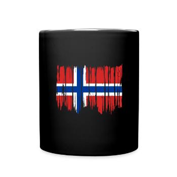 Norwegen Flagge Skandinavien Norwegische Fahne - Tasse einfarbig - Schwarz - Vorne