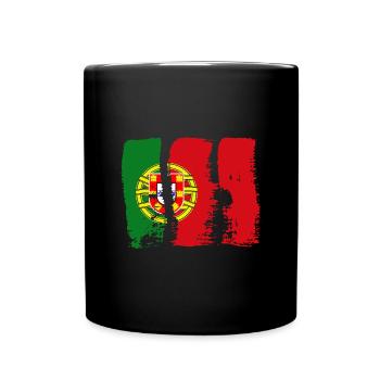 Drapeau du Portugal Utilisé Look Drapeau portugais - Mug uni - noir - Devant