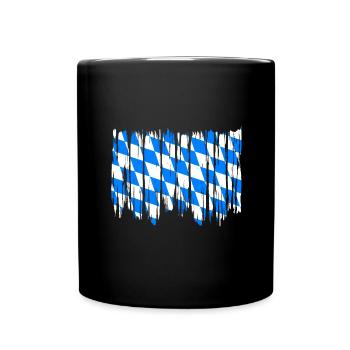 Bayern Flagge Used Look Bayerische Fahne Vintage - Tasse einfarbig - Schwarz - Vorne
