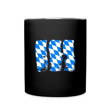 Bavaria Flag Used Look Bavarian Flag Vintage - Full Colour Mug - black - Front