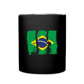 Drapeau du Brésil Drapeau de l’Amérique du Sud - Mug uni - noir - Devant