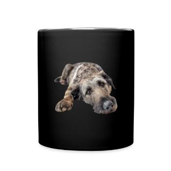 Irish Wolfhound - Tasse einfarbig - Schwarz - Vorne