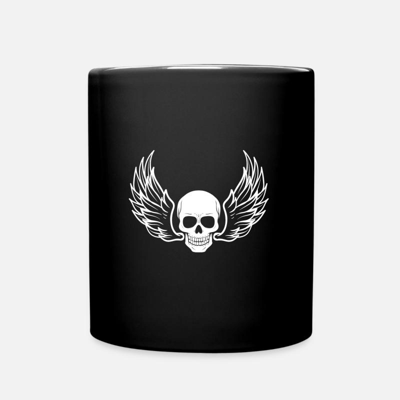 Crâne avec des ailes - Mug uni - noir
