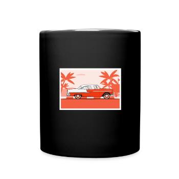 Vintage Car Red - Full Colour Mug - black - Front