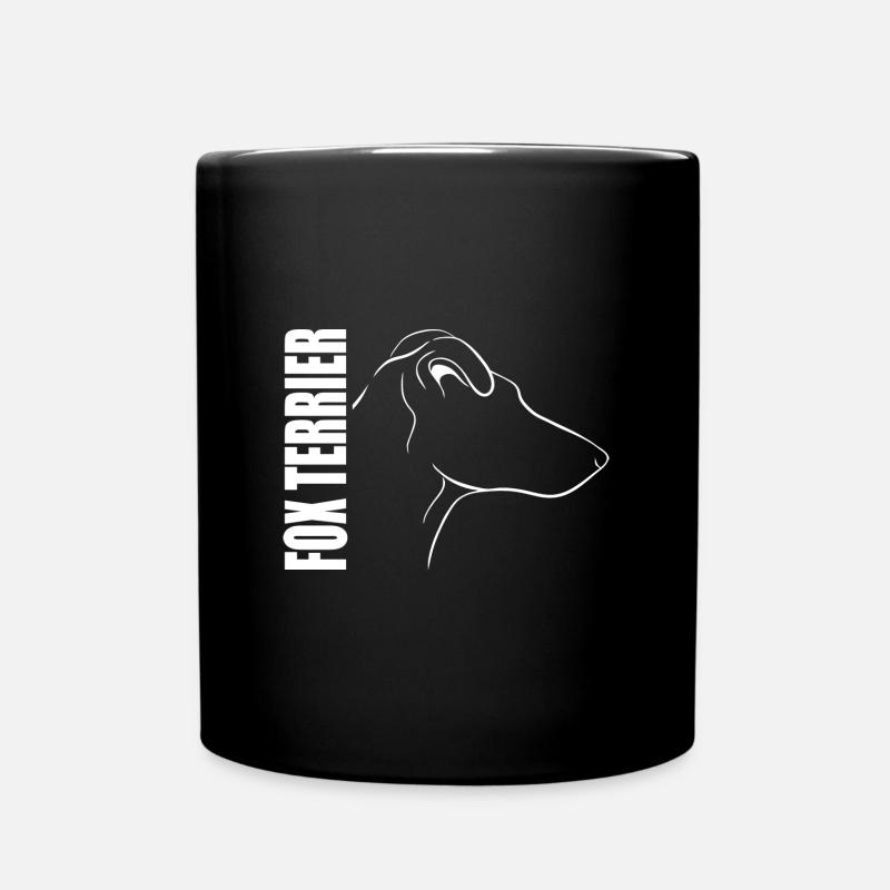 FOX TERRIER Kurzhaar im Profil Hundemotiv Wilsigns - Tasse einfarbig - Schwarz