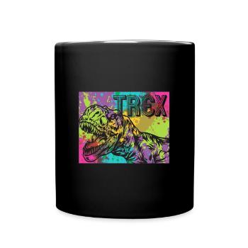 Dino T-Rex Splash Tyrannosaurus Gift Idea - Full Colour Mug - black - Front