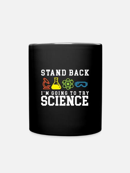 Stand Back Laboratory Experiment Gift - Full Colour Mug - black