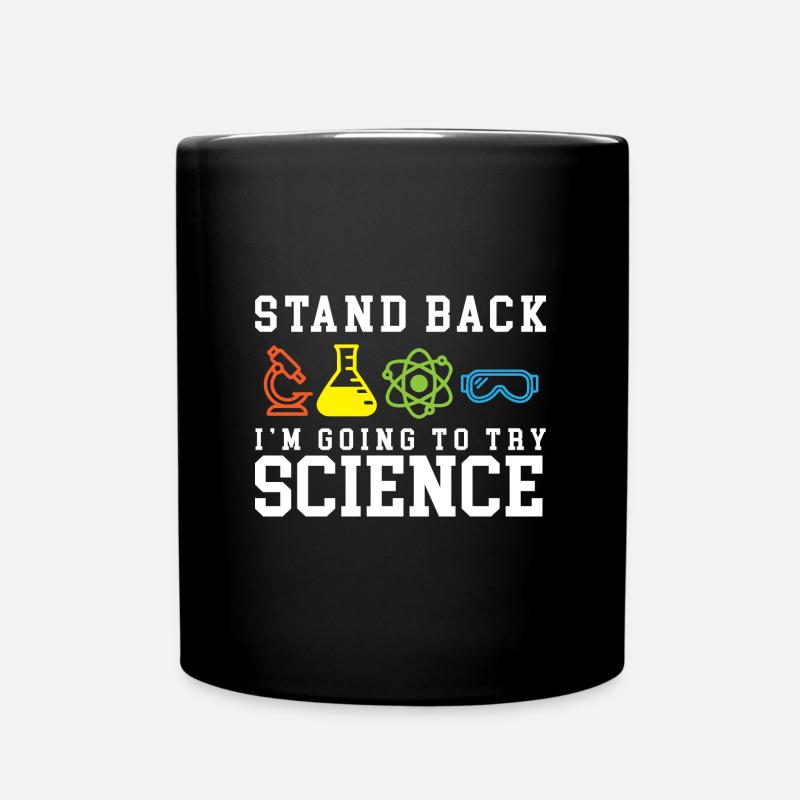 Stand Back Laboratory Experiment Gift - Full Colour Mug - black