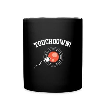 Touchdown Funny Football Expectant Father Gift - Full Colour Mug - black - Front