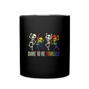 Rainbow Rainbow Lesbian Pride LGBTQ Clothing Man - Full Colour Mug - black - Front