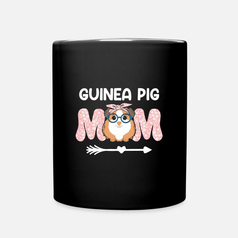 Womens Guinea Pig Mom Funny Rodents - Full Colour Mug - black