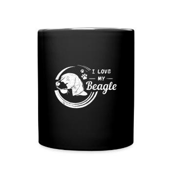 BEAGLE LOVE BETTER DOGS LOVE DOGS DOG MOTIF - Full Colour Mug - black - Front