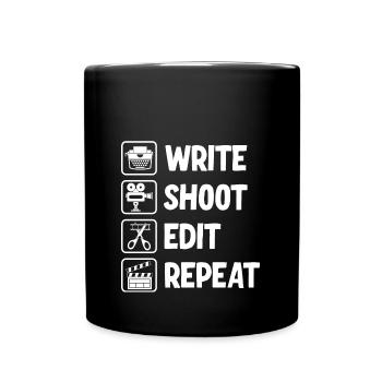 Écrire Shoot Edit Répéter Cinéaste - Mug uni - noir - Devant