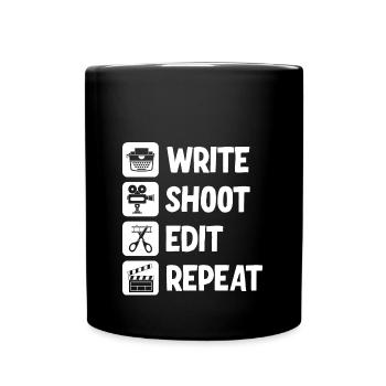 Écrire Shoot Edit Répéter Cinéaste - Mug uni - noir - Devant