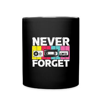 Kassette Diskette VHS Retro Kindheitserinnerung - Tasse einfarbig - Schwarz - Vorne
