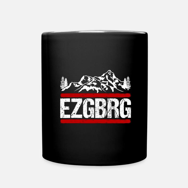 Erzgebirge Schneehübel Wanderung Geschenk - Tasse einfarbig - Schwarz